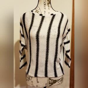 Bar III Striped Batwing High Low Knit Dolman Sweater Size XS Minimalist Boho